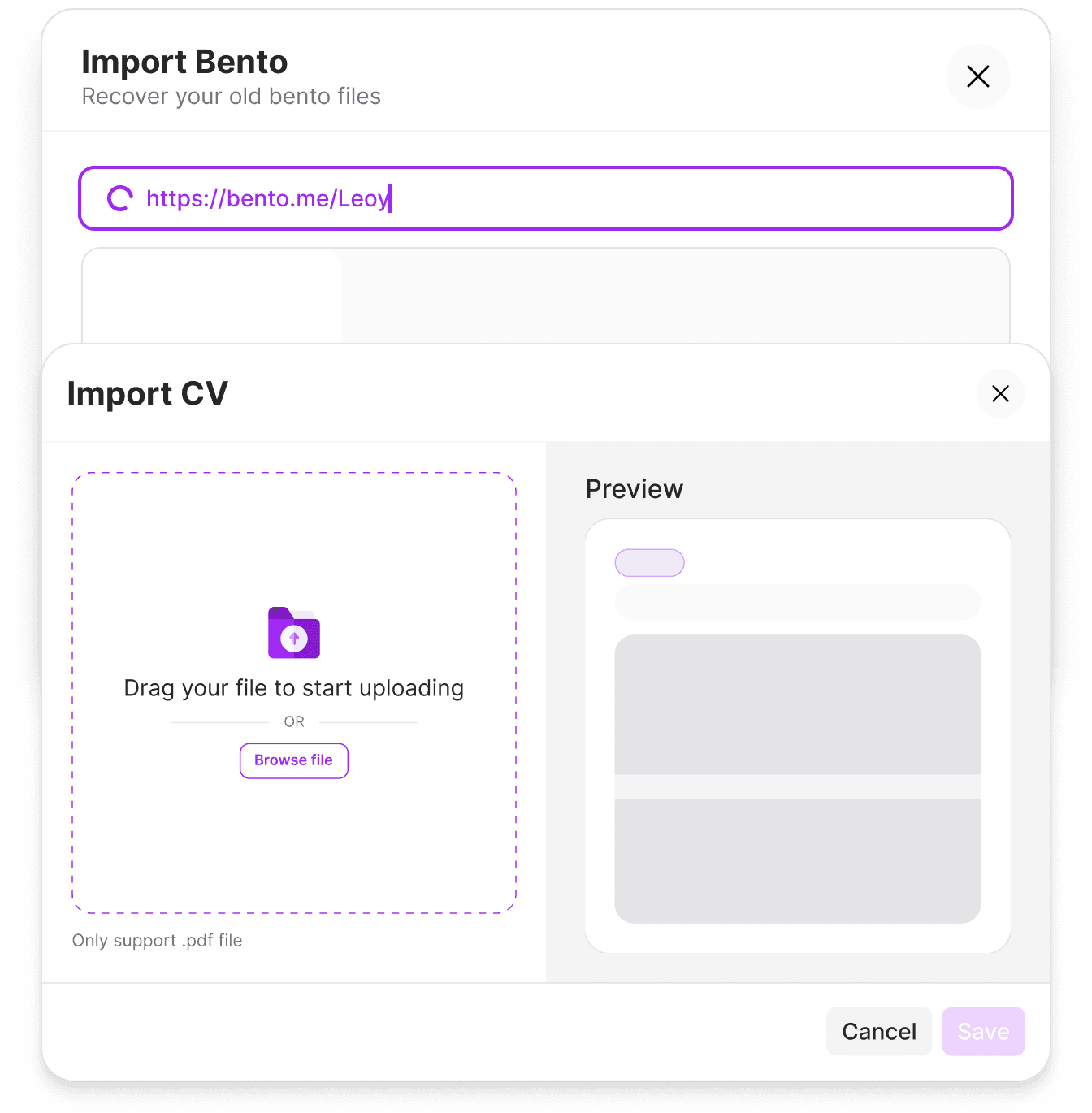 import cv bento image